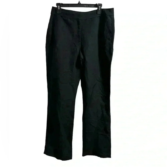 Talbots Heritage Black Linen Blend Pants Size 10 - Picture 1 of 5